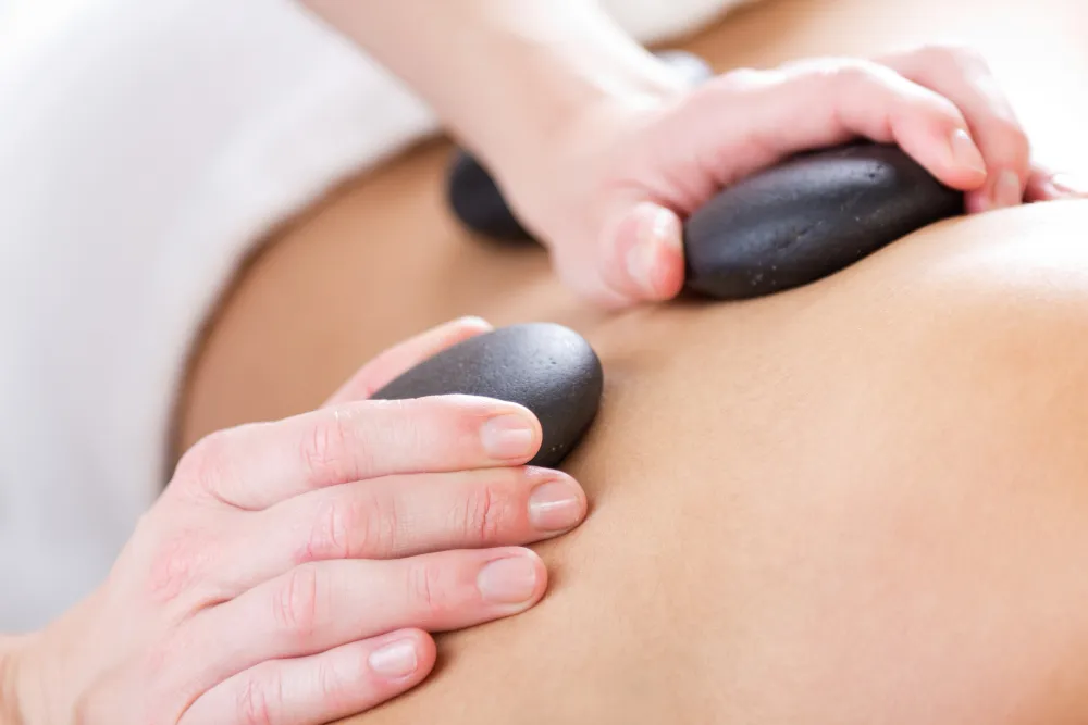 Touching young peaceful beautiful therapy