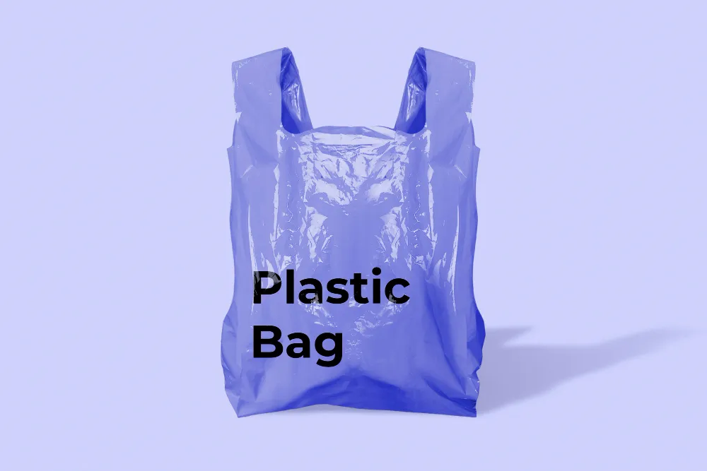 Purple plastic grocery bag