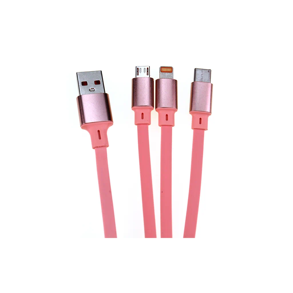 粉色四合一伸縮充電線