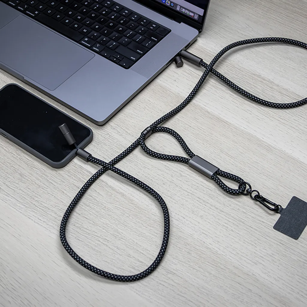 二合一手機吊繩充電線 客製化多功能充電線