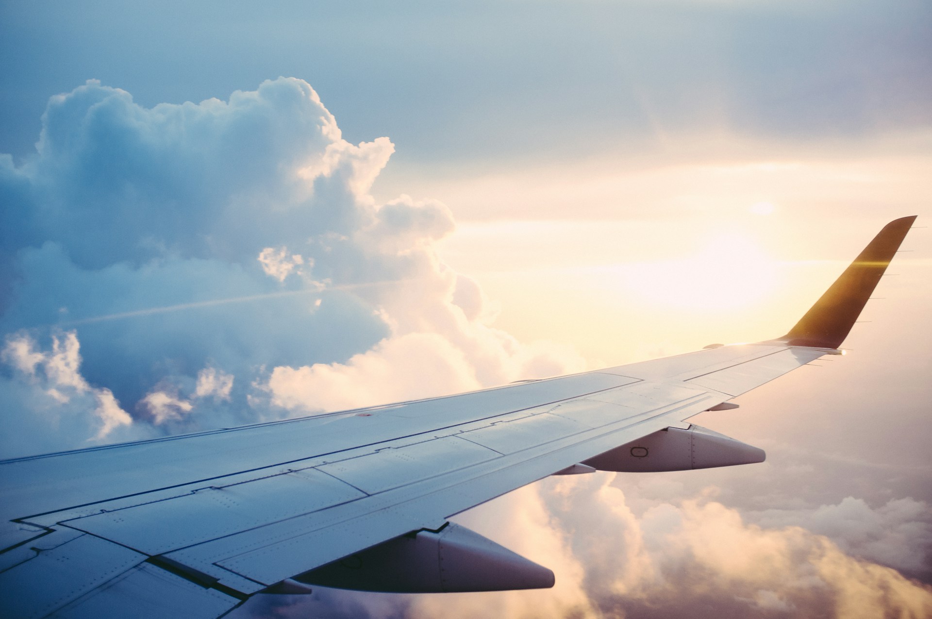Aerial photography of airliner